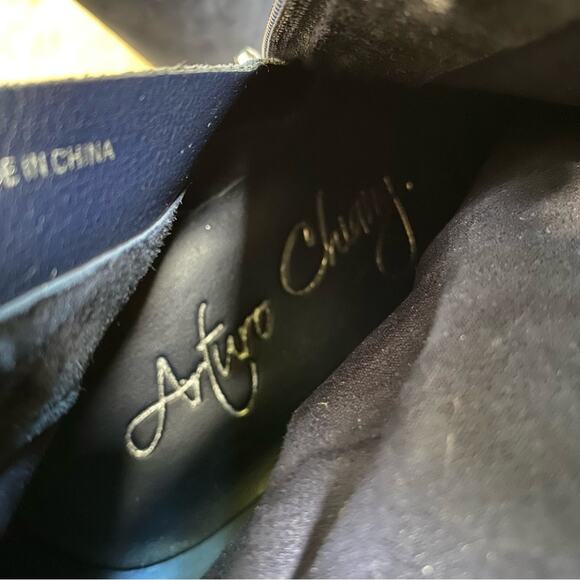 Arturo Chiang Rakel Block Heel Zip Ankle Bootie Women’s 9.5 Gathered Heel Boot - Picture 13 of 15